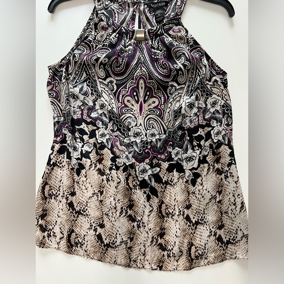 WHBM - Sleeveless Silk Paisly and Animal Print Blouse - Picture 10 of 10